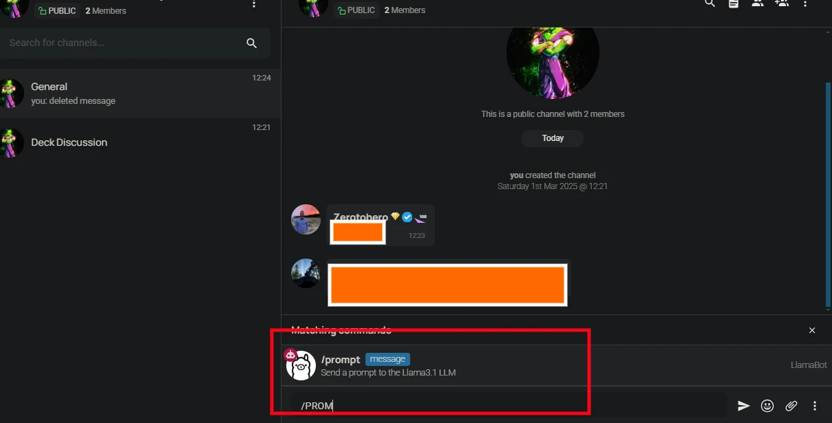 How to send a message to the bot.